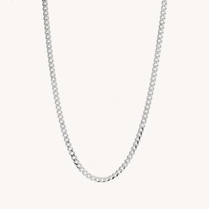 NEW NYC STERLING .925 Solid Silver 18” Chain Cuban Link Diamond Cut Necklace